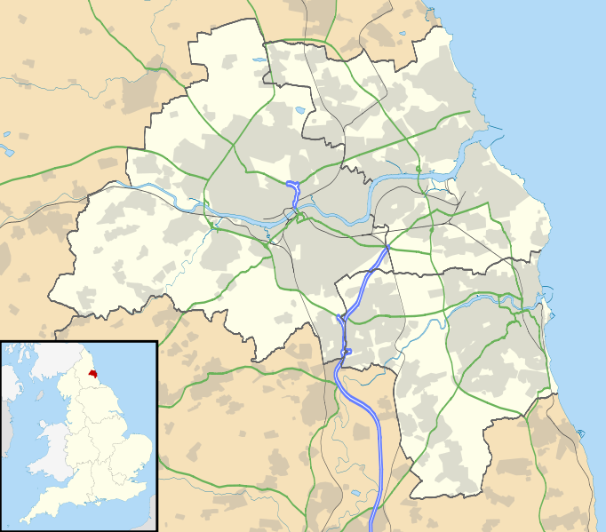 map of Gateshead